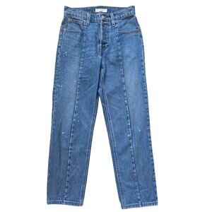 Levi's Altered Straight Leg Jeans Size 26 High Waisted Cropped Paint